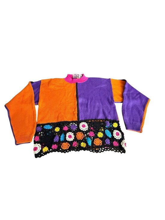 Passports Of Pier 1 Imports Tops - Passports Of Pier 1 Sweater Size Large color block open knit bottom